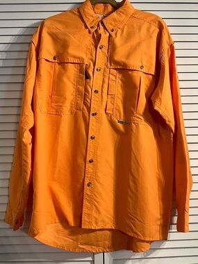 Drake Orange Button-Front Utility Shirt Jacket
